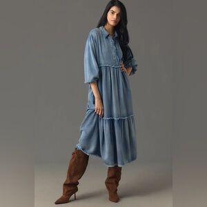ANTHROPOLOGIE The Bettina Denim Dress Women's LP
